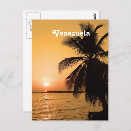 Venezolaanse zonsondergang briefkaart (Voorkant / Achterkant)