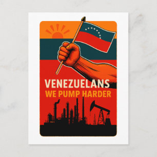 Venezolanen We Pompen Harder Vlag Aardolie Briefkaart