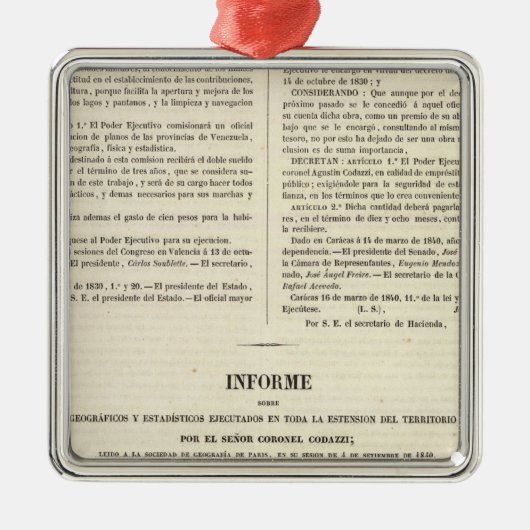 Venezuela 2 metalen ornament (Voorkant)