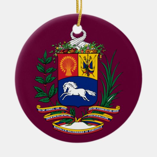 VENEZUELA* Aangepaste kerstversiering Keramisch Ornament (Voorkant)
