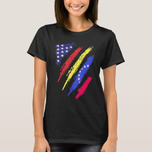 Venezuela Amerikaanse Gekweekte Vlag USA Patriotti T-shirt