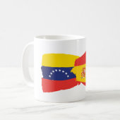 Venezuela and Spain flags together Koffiemok (Voorkant links)