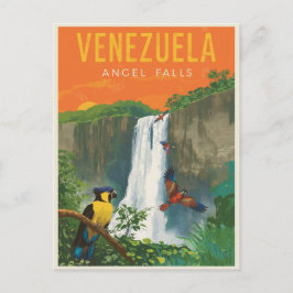 Venezuela Angel Herfsten Retro Reizen Kunst Briefkaart