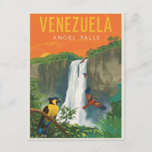 Venezuela Angel Herfsten Retro Reizen Kunst Briefkaart