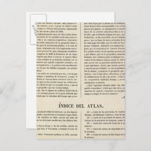 Venezuela Briefkaart (Voorkant / Achterkant)