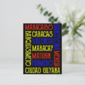 Venezuela Caracas City Names Briefkaart (Staand voorkant)