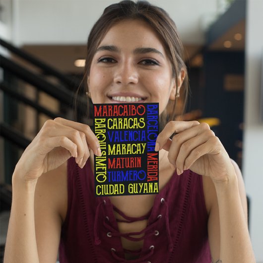 Venezuela Caracas City Names Briefkaart