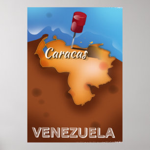 venezuela, Caracas vintage poster