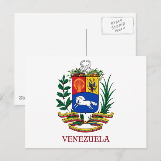 VENEZUELA - embleem/wapen/vlag/symbool Briefkaart (Voorkant / Achterkant)
