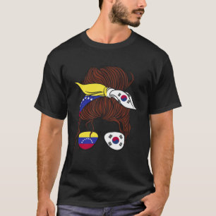 Venezuela en Zuid-Korea Mix Halve Venezolaanse hel T-shirt