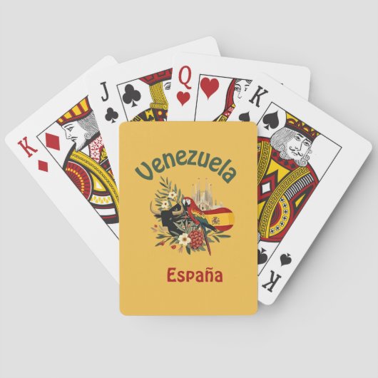 Venezuela + España – fusión de raíces y orgullo  Pokerkaarten (Achterkant)