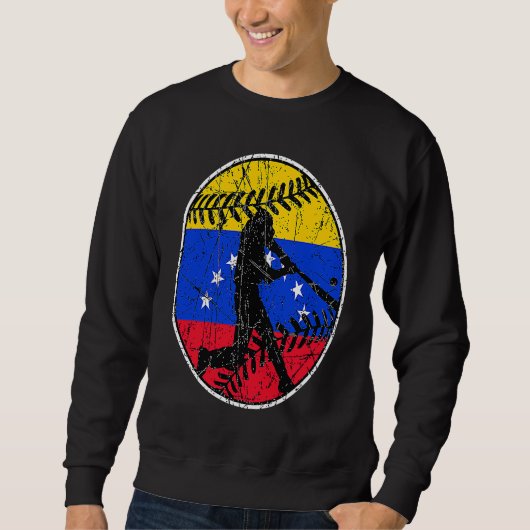 Venezuela Flag Baseball Hitter Venezuelan Flag Trui (Voorkant)