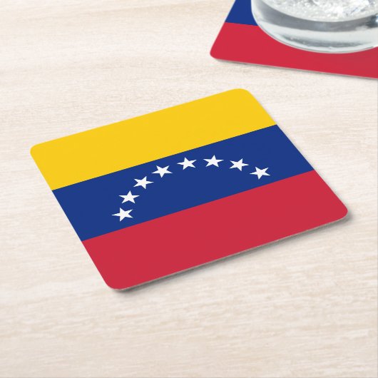 Venezuela flag custom paper drink coasters kartonnen onderzetters (Schuin)