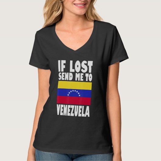 Venezuela Flag Design If lost send me to Venezuel T-shirt (Voorkant)