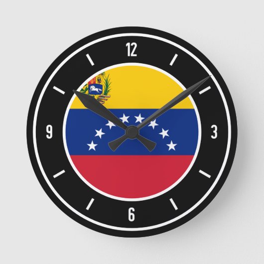 Venezuela Flag Elegant Ronde Klok (Voorkant)