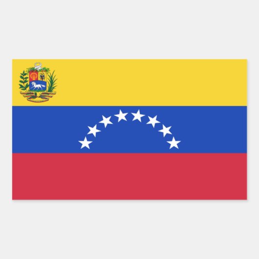 Venezuela Flag Rechthoek Sticker (Voorkant)