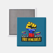Venezuela Flag Venezuela Libre 2026 Magneet (Voorkant / Achterkant)