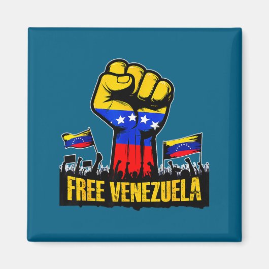Venezuela Flag Venezuela Libre 2026 Magneet (Voorkant)