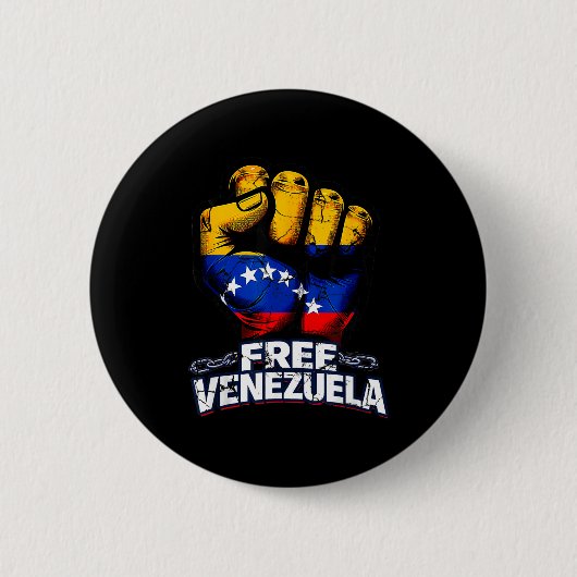 Venezuela Flag Venezuela Libre 2026  Ronde Button 5,7 Cm (Voorkant)