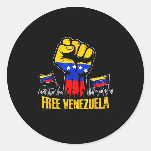 Venezuela Flag Venezuela Libre 2026  Ronde Sticker (Voorkant)
