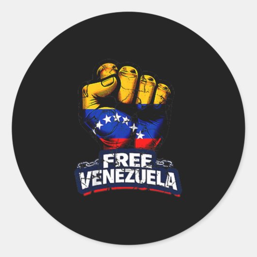 Venezuela Flag Venezuela Libre 2026  Ronde Sticker (Voorkant)
