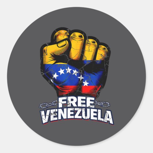 Venezuela Flag Venezuela Libre 2026  Ronde Sticker (Voorkant)