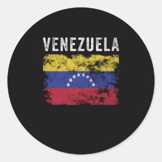 Venezuela Flag Vintage - Venezuelan Flag Ronde Sticker