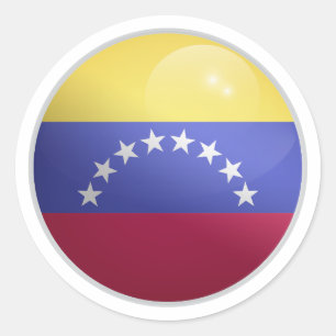 Venezuela Glossy Circle Flag Ronde Sticker