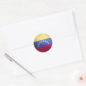 Venezuela Glossy Circle Flag Ronde Sticker (Envelop)