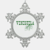 Venezuela - Groene boomstammen Word Art Tin Sneeuwvlok Ornament (Voorkant)