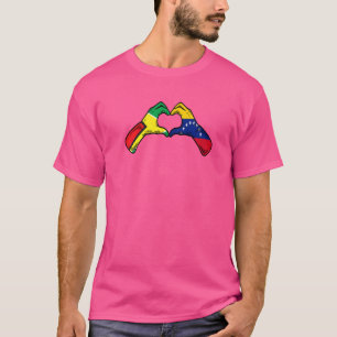Venezuela Guyana Vlag Venezolaans Guyanese Heart T-shirt