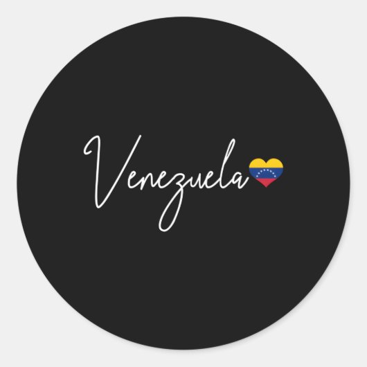 Venezuela hing de Venezolaanse vlag aan Ronde Sticker (Voorkant)