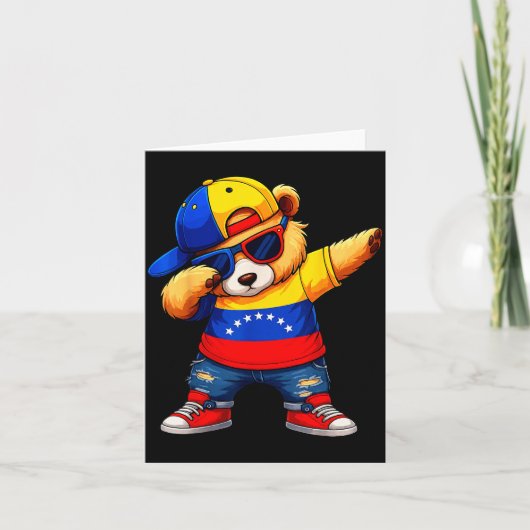 Venezuela Hispanic Heritage Venezuelan Bear Dabbin Kaart (Voorkant)