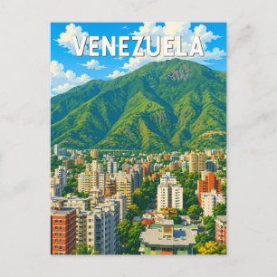 Venezuela Illustratie Reis Kunst Vintage Briefkaart