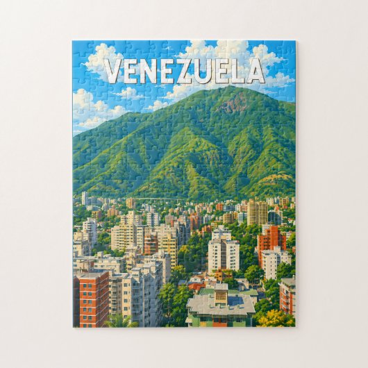 Venezuela Illustratie Reis Kunst Vintage Legpuzzel (Verticaal)