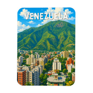 Venezuela Illustratie Reis Kunst Vintage Magneet