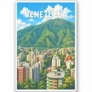Venezuela Illustratie Reis Kunst Vintage Sticker