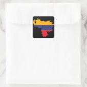 Venezuela is mijn thuis Vlaggenkaart Vierkante Sticker (Tas)