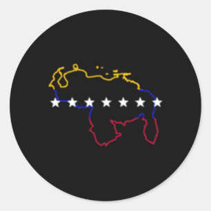Venezuela Kaart 7 sterren Vlag Ronde Sticker