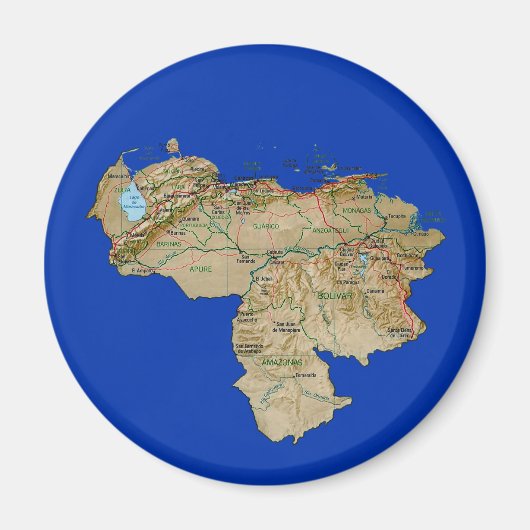 Venezuela Kaart Magneet (Voorkant)
