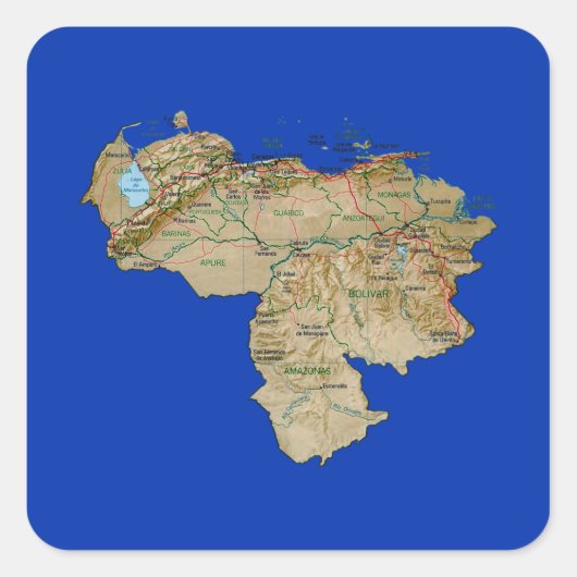 Venezuela Kaart Sticker (Voorkant)