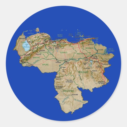 Venezuela Kaart Sticker (Voorkant)