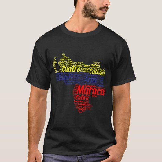 Venezuela Kaart Tricolor T-shirt (Voorkant)