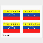 Venezuela Land Vlag Natie Symbool Naam Tekst Rechthoekige Sticker (Vel)