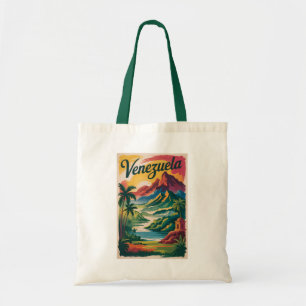 Venezuela Landschap Illustratie Reis Kunst Retro Tote Bag