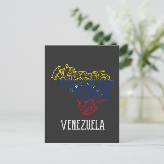 Venezuela Mandala Map Briefkaart (Staand voorkant)