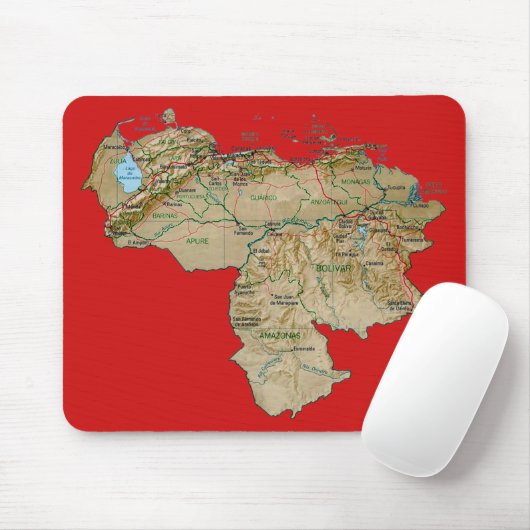 Venezuela Map Mousepad Muismat (Met muis)