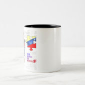 Venezuela menos estrellas más corazones tweekleurige koffiemok (Center)