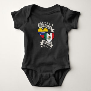 Venezuela Mexicaanse hartvlaggen Venezuela Mexico Romper