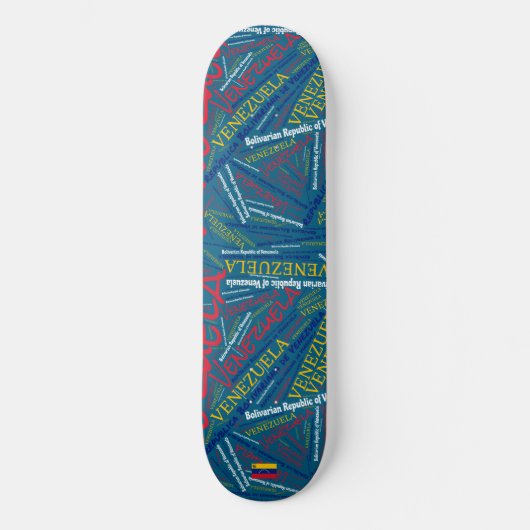 Venezuela National Pride Wordcloud Persoonlijk Skateboard (Voorkant)